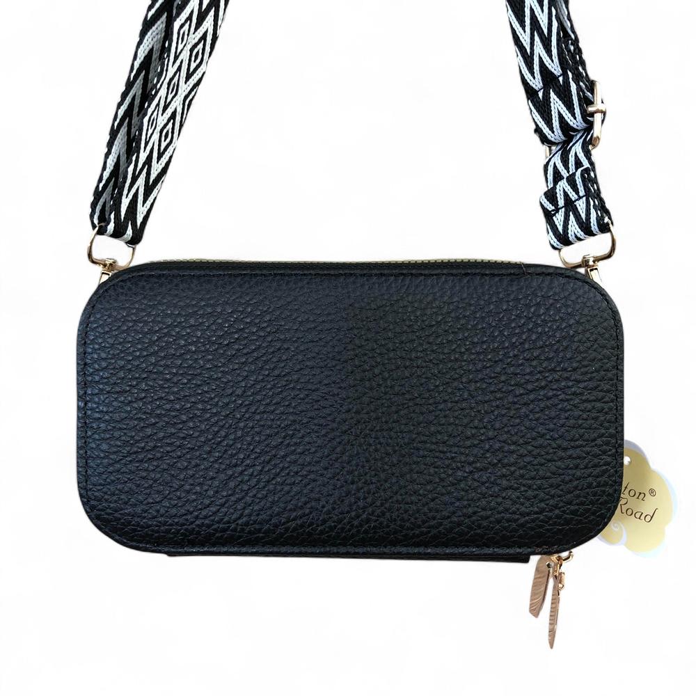 BLACK Cotton Road PU Leather Cellphone Sling Wallet