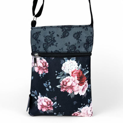 BLACK FLORAL Cotton Road Mini Canvas Sling Bag