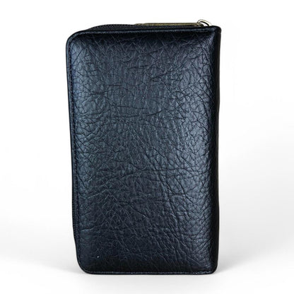 BLACK Medium Cotton Road PU Leather Wallet with LEOPARD Print detailing