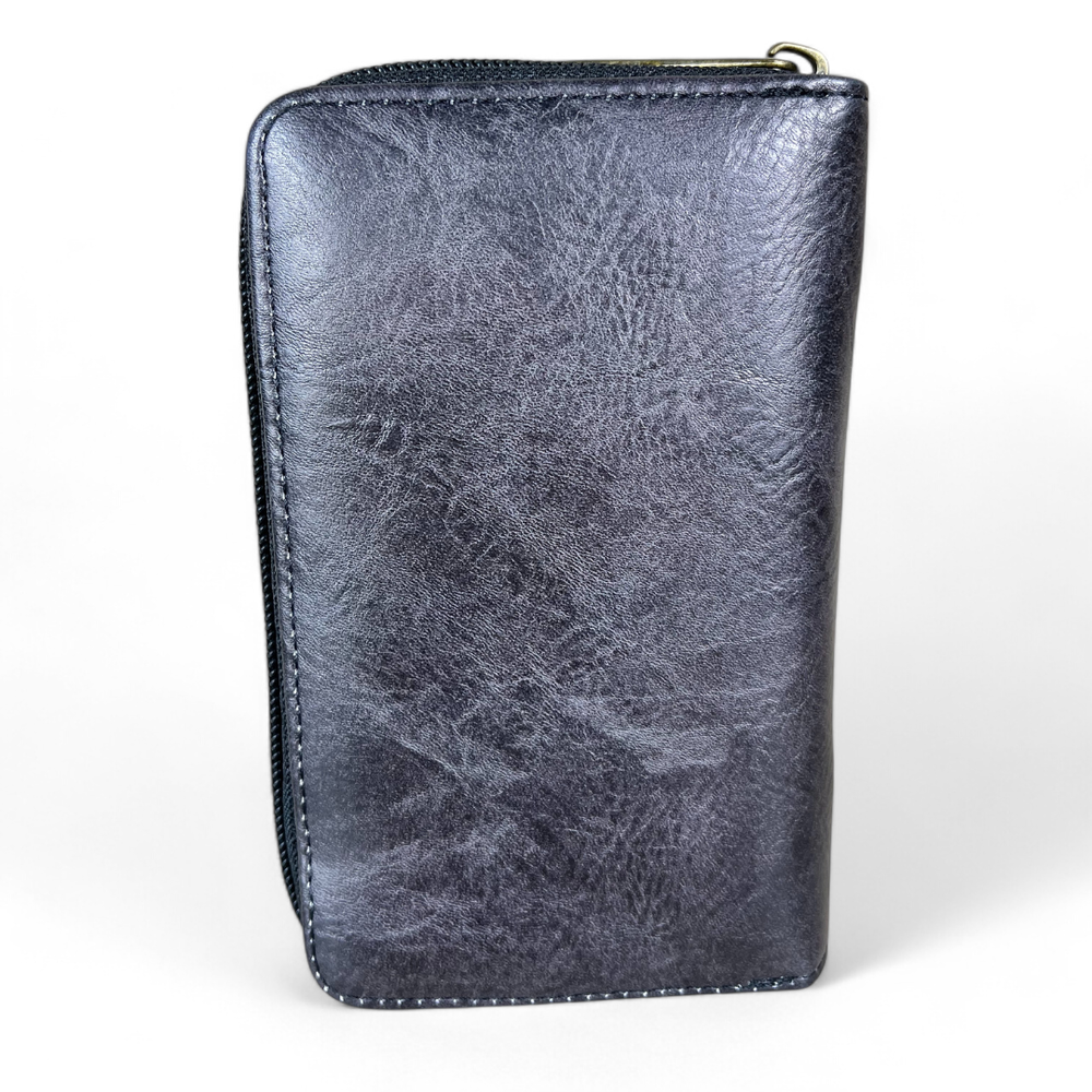BLACK Medium Cotton Road PU Leather Wallet with PROTEA