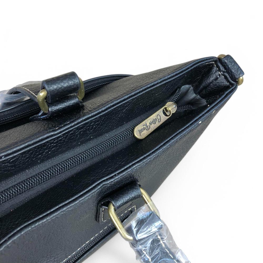 BLACK PU Leather Cotton Road Handbag