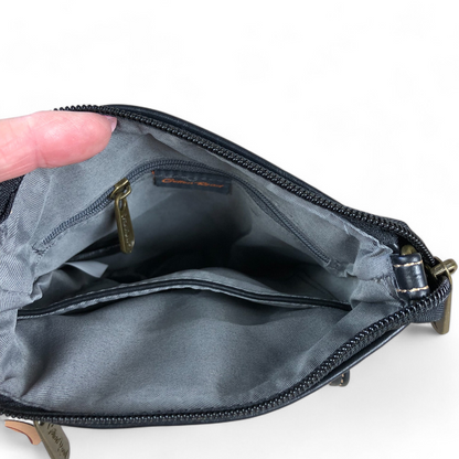BLACK PU Leather Cotton Road Mini Sling Bag