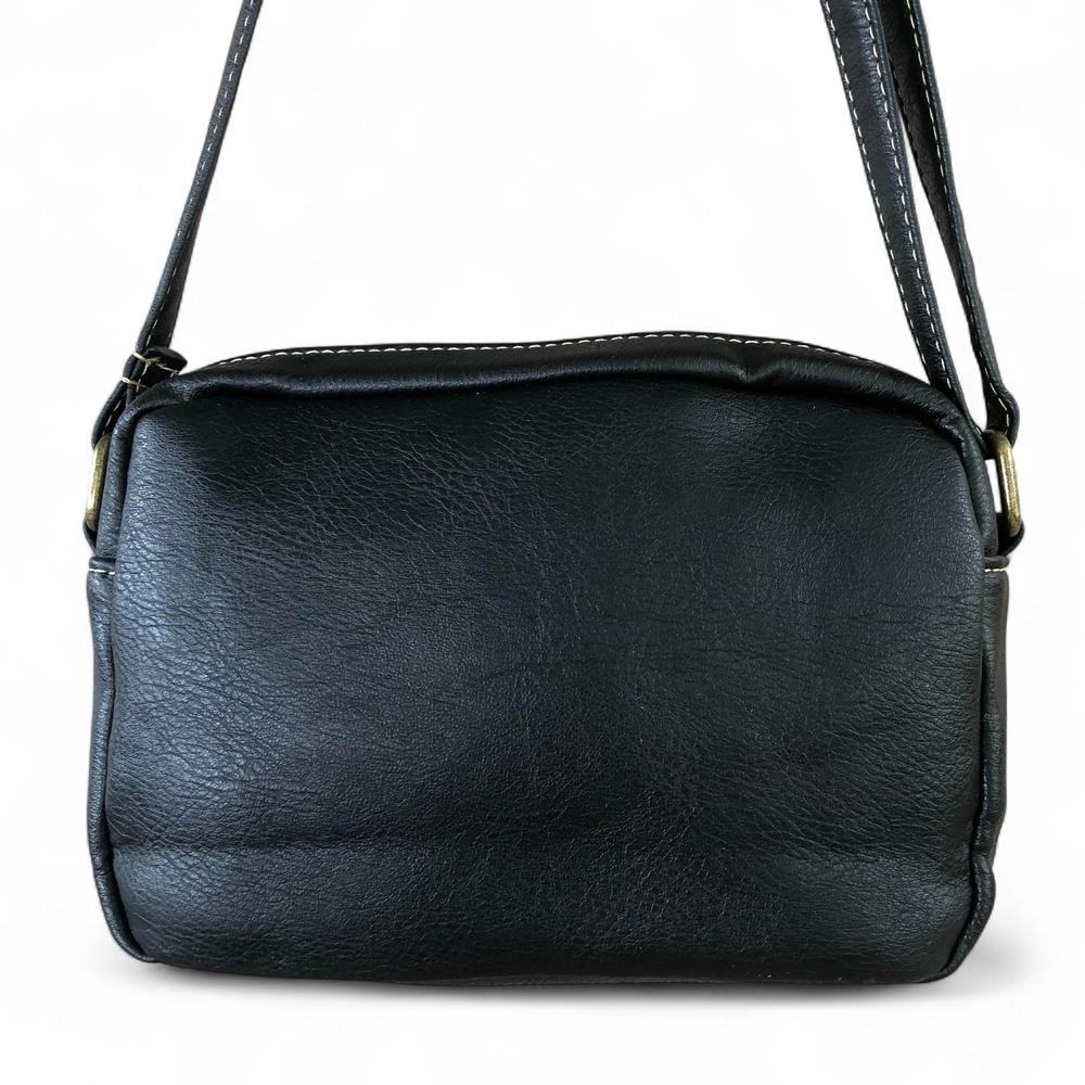 BLACK PU Leather Cotton Road Sling Bag