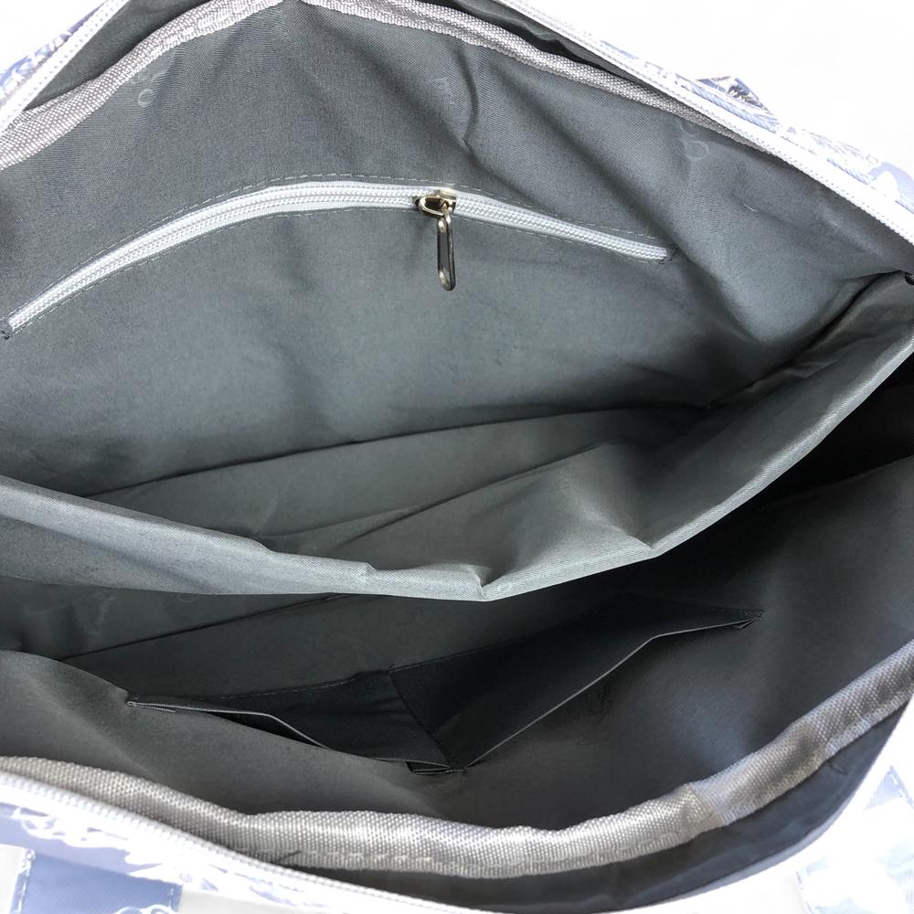 BLUE Canvas BUTTERFLY Cotton Road Laptop Bag with GREY Trim and Matching Sleeve COMBO