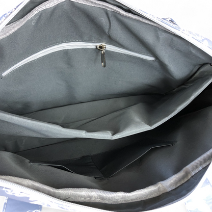 BLUE Canvas BUTTERFLY Cotton Road Laptop Bag with GREY Trim and Matching Sleeve COMBO