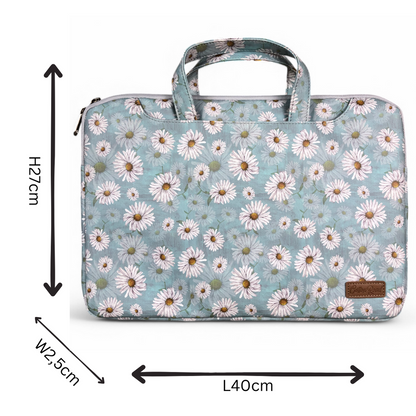 BLUE Cotton Road DAISY PVC Laptop Bag / Carry Sleeve with Padded Inner