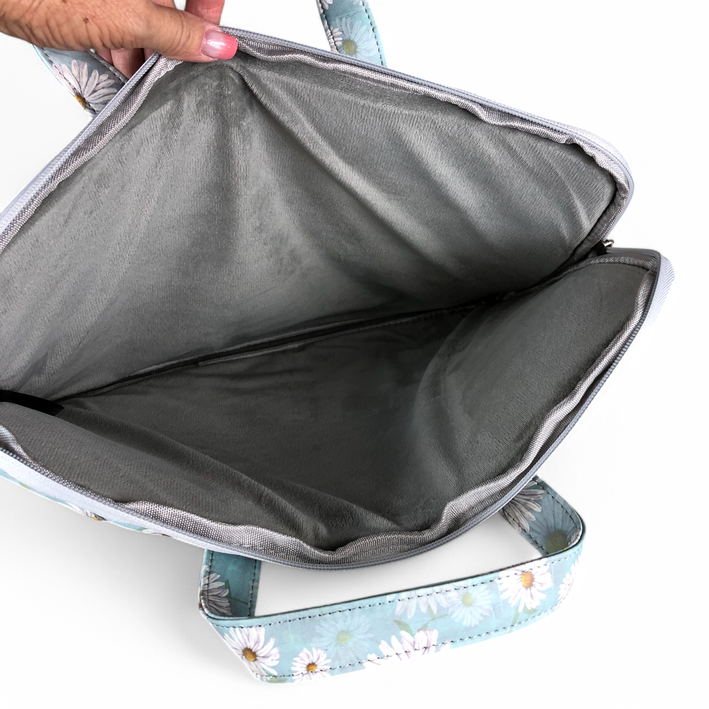 BLUE Cotton Road DAISY PVC Laptop Bag / Carry Sleeve with Padded Inner