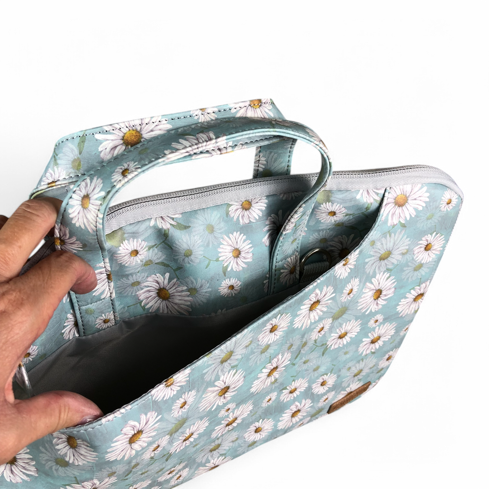 BLUE Cotton Road DAISY PVC Laptop Bag / Carry Sleeve with Padded Inner