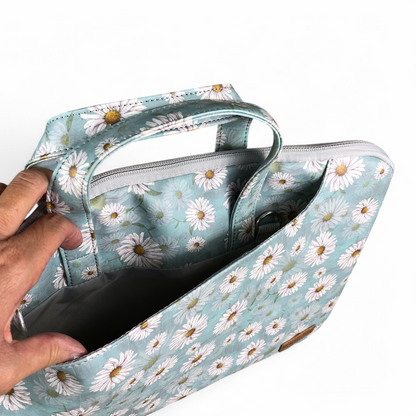 BLUE Cotton Road DAISY PVC Laptop Bag / Carry Sleeve with Padded Inner