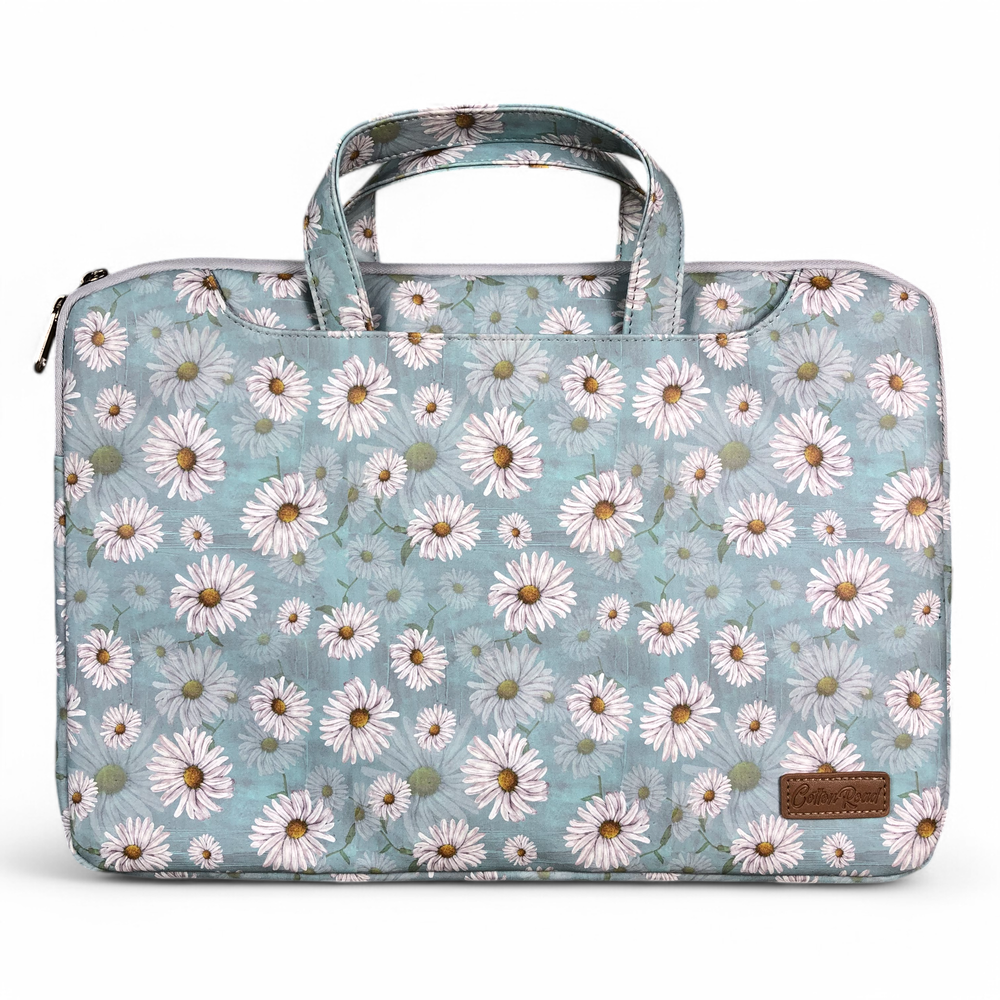 BLUE Cotton Road DAISY PVC Laptop Bag / Carry Sleeve with Padded Inner