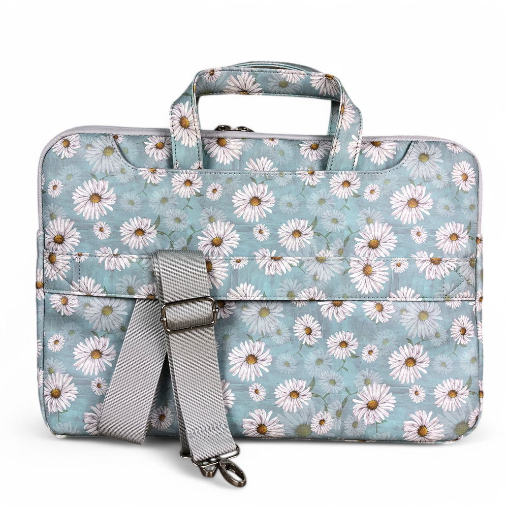 BLUE Cotton Road DAISY PVC Laptop Bag / Carry Sleeve with Padded Inner