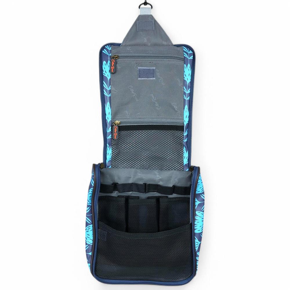 BLUE Cotton Road PVC Hanging Vanity Bag with PROTEAS