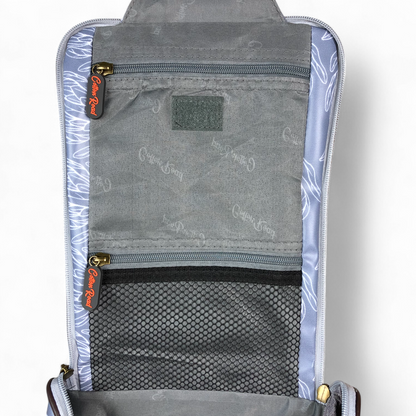 BLUE Cotton Road PVC Hanging Vanity Bag with PROTEAS