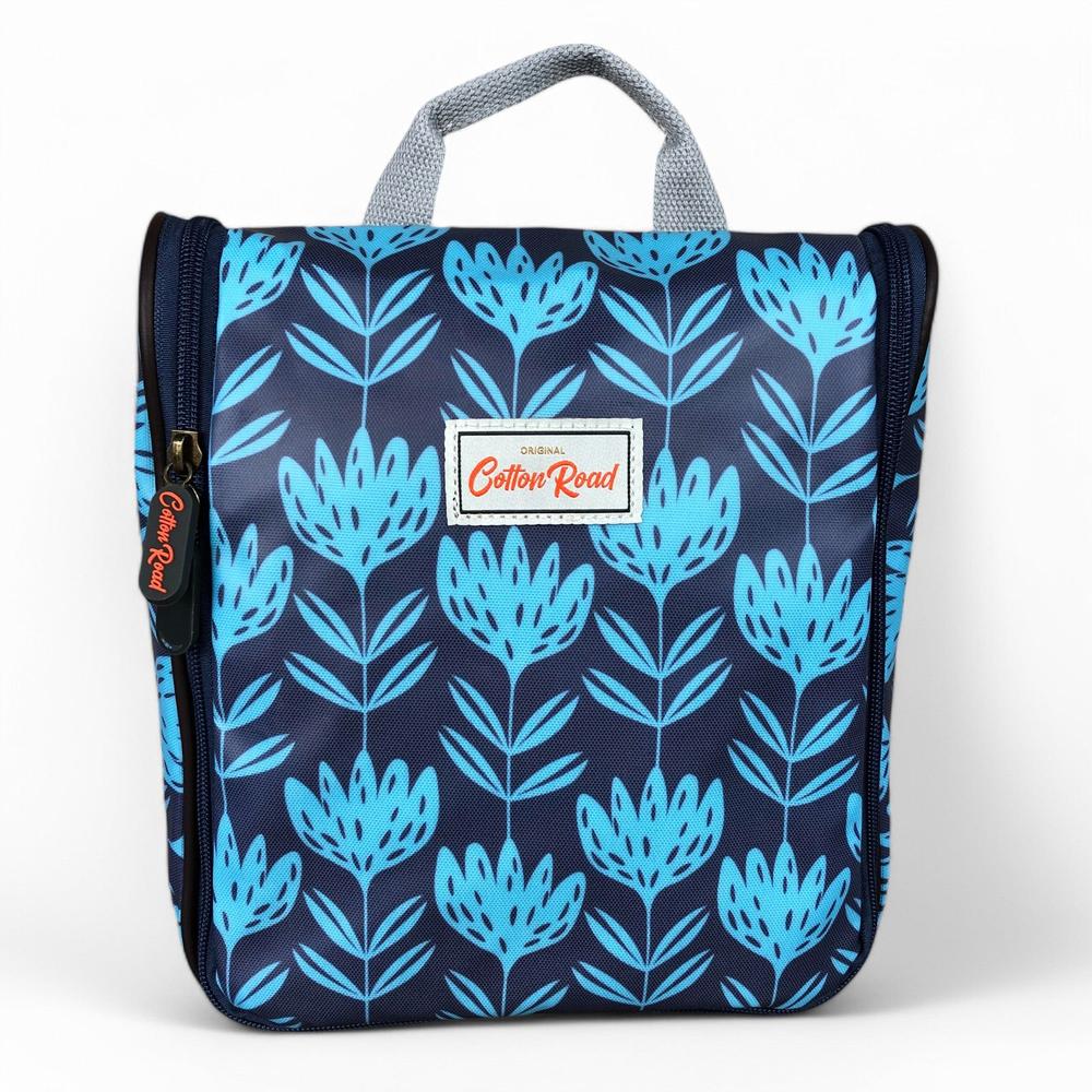 BLUE Cotton Road PVC Hanging Vanity Bag with PROTEAS