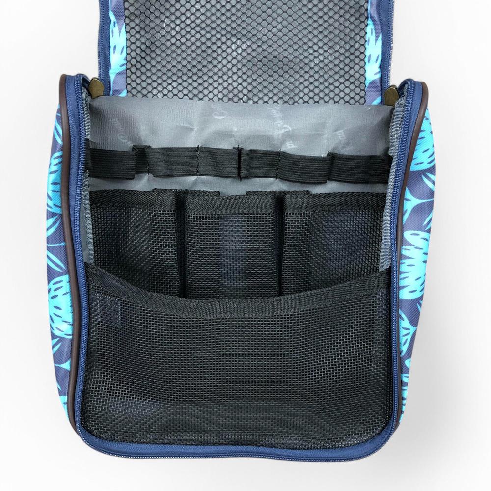 BLUE Cotton Road PVC Hanging Vanity Bag with PROTEAS