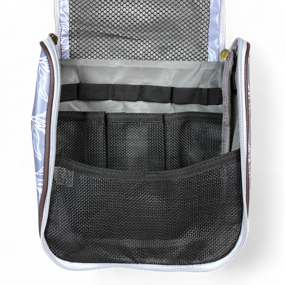 BLUE Cotton Road PVC Hanging Vanity Bag with PROTEAS