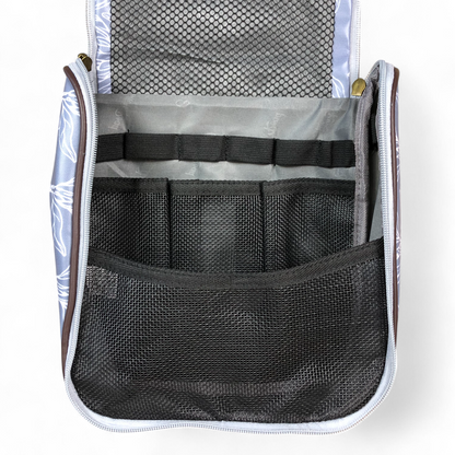 BLUE Cotton Road PVC Hanging Vanity Bag with PROTEAS