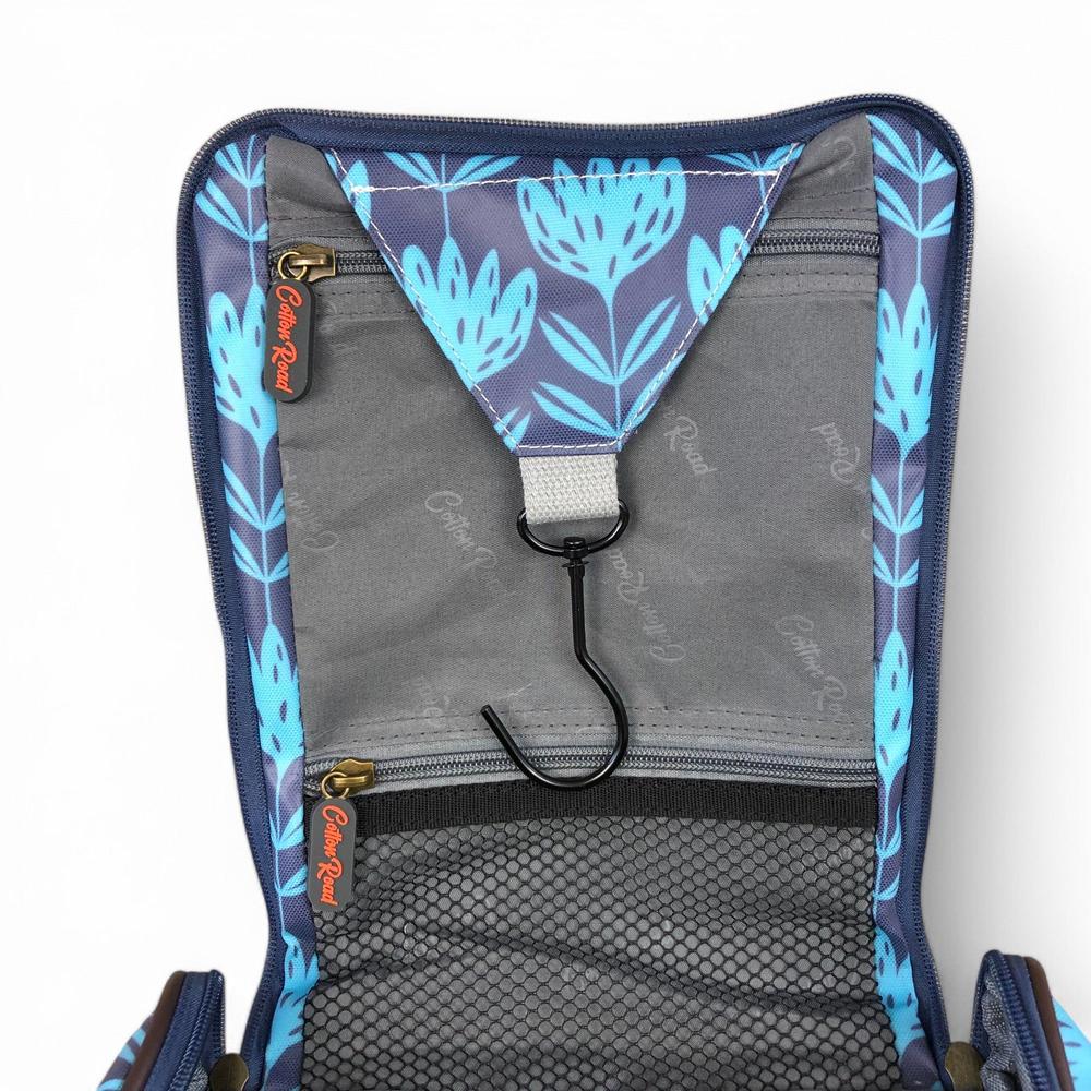 BLUE Cotton Road PVC Hanging Vanity Bag with PROTEAS