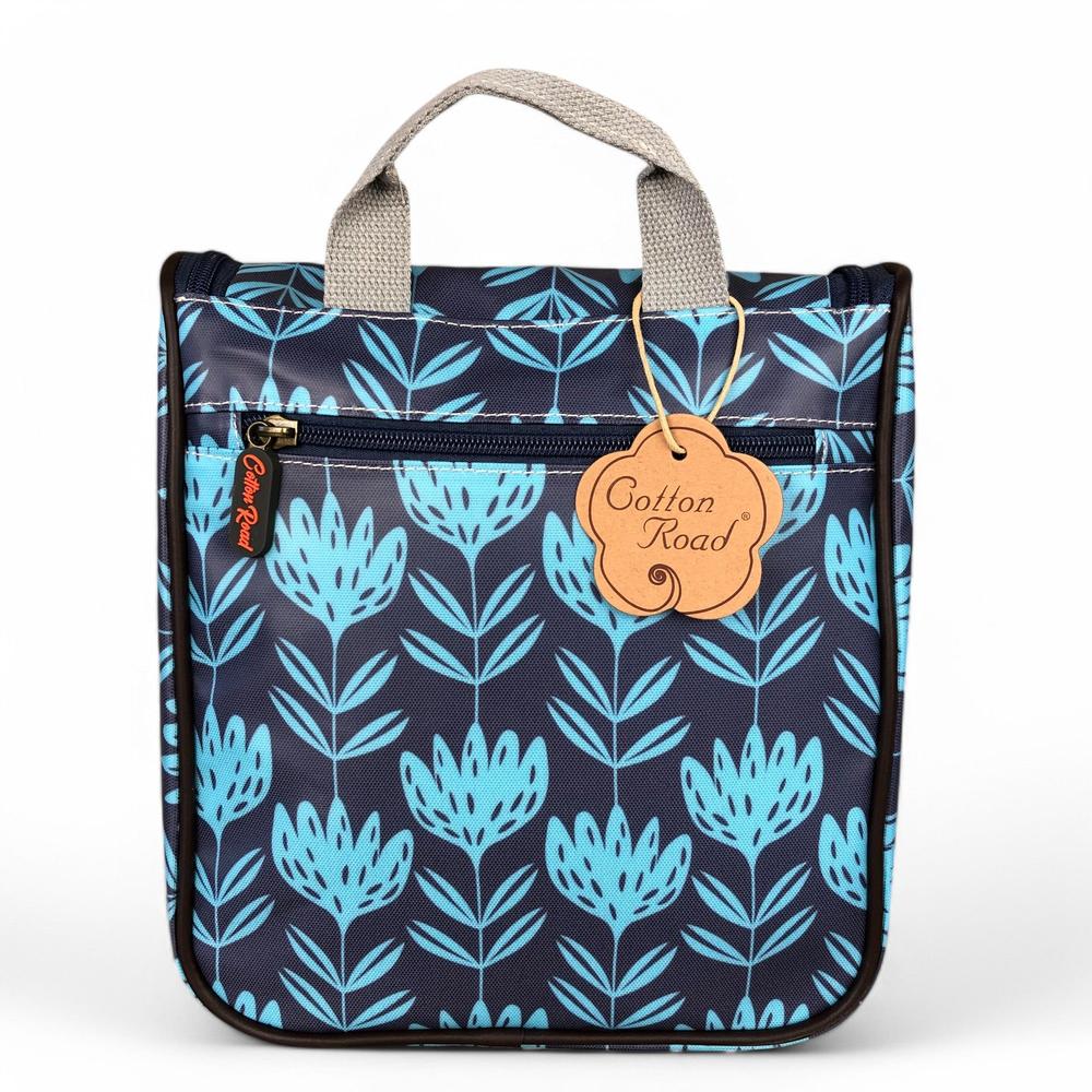 BLUE Cotton Road PVC Hanging Vanity Bag with PROTEAS
