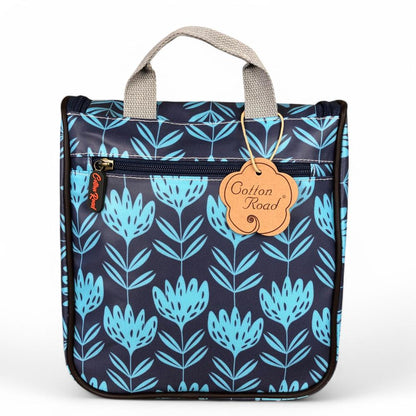 BLUE Cotton Road PVC Hanging Vanity Bag with PROTEAS