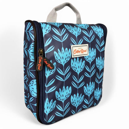 BLUE Cotton Road PVC Hanging Vanity Bag with PROTEAS