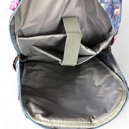 BLUE FLORAL Canvas Cotton Road Backpack