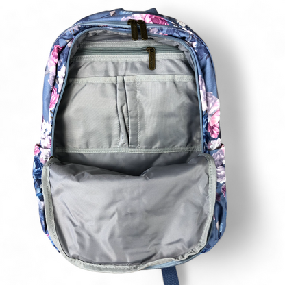 BLUE FLORAL Canvas Cotton Road Backpack