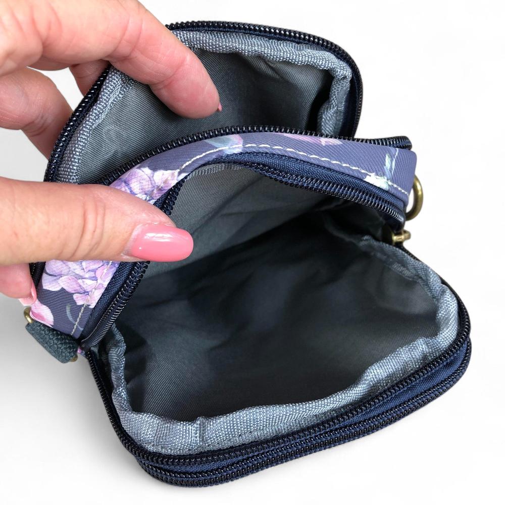 BLUE FLORAL Canvas Mini Cotton Road Sling Bag