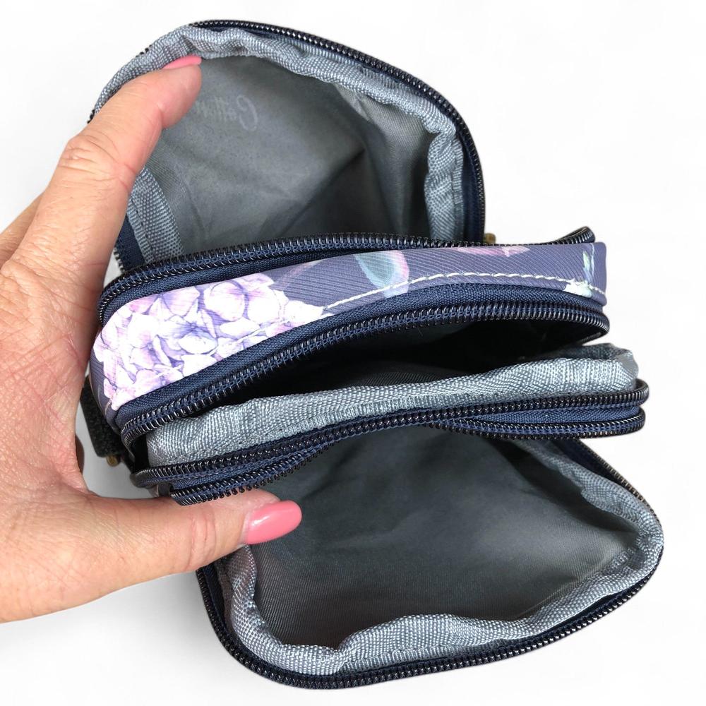 BLUE FLORAL Canvas Mini Cotton Road Sling Bag