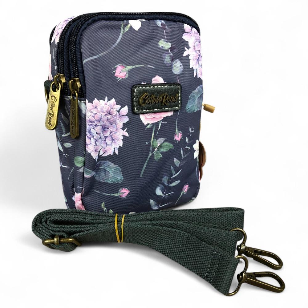 BLUE FLORAL Canvas Mini Cotton Road Sling Bag