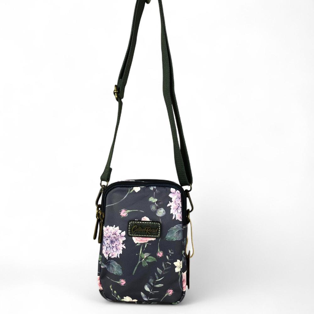 BLUE FLORAL Canvas Mini Cotton Road Sling Bag