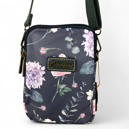 BLUE FLORAL Canvas Mini Cotton Road Sling Bag
