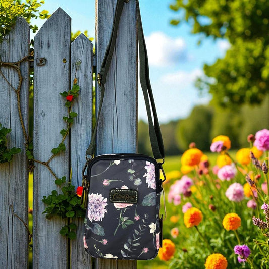 BLUE FLORAL Canvas Mini Cotton Road Sling Bag