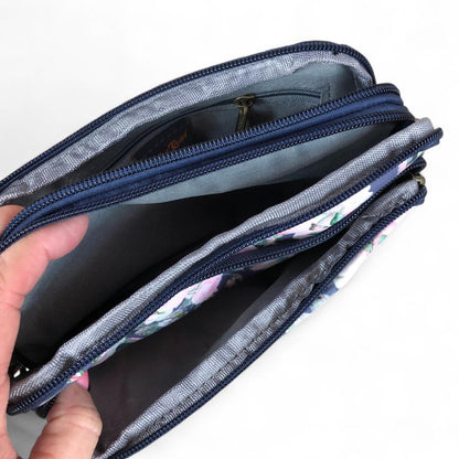 BLUE FLORAL Cotton Road Canvas Mini Sling Bag