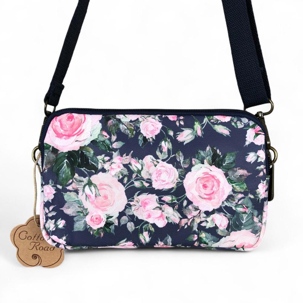 BLUE FLORAL Cotton Road Canvas Mini Sling Bag