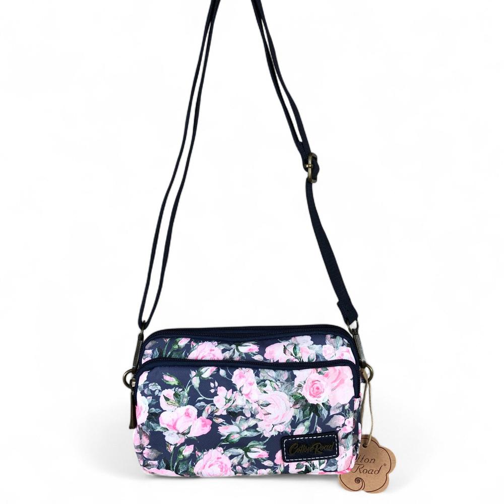 BLUE FLORAL Cotton Road Canvas Mini Sling Bag