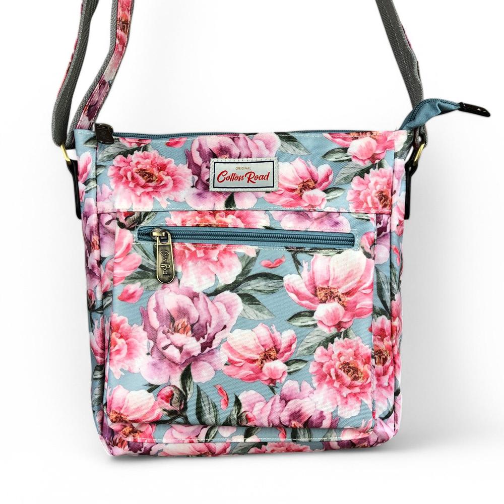 BLUE FLORAL Cotton Road PVC Sling Bag
