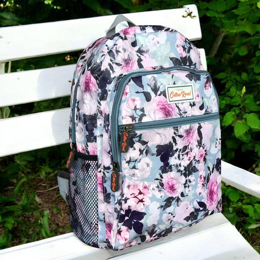 BLUE FLORAL PVC Cotton Road Backpack