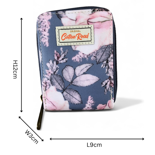 BLUE FLORAL PVC Cotton Road Card Holder