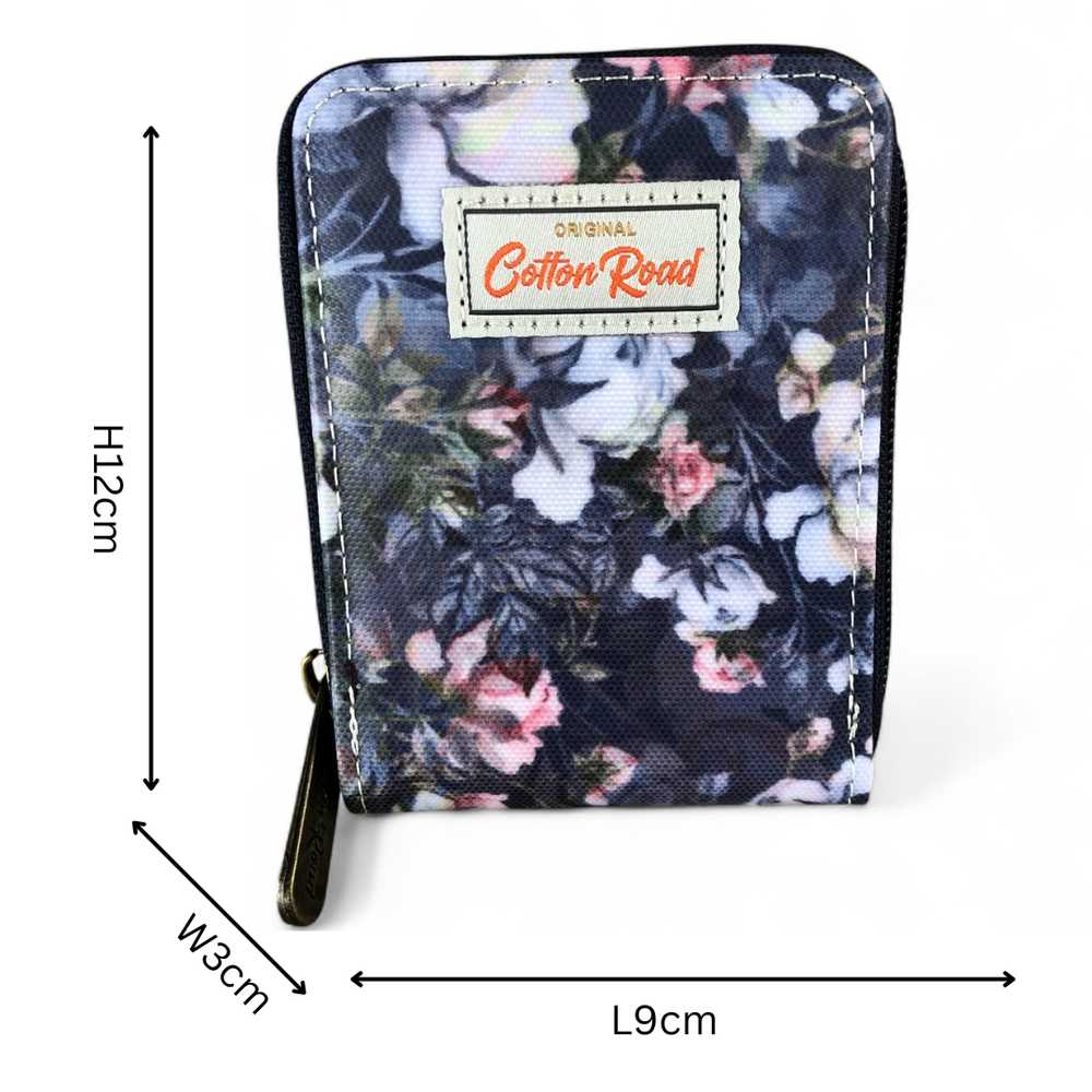 BLUE FLORAL PVC Cotton Road Card Holder