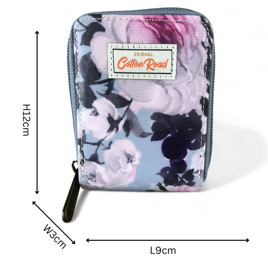 BLUE FLORAL PVC Cotton Road Card Holder