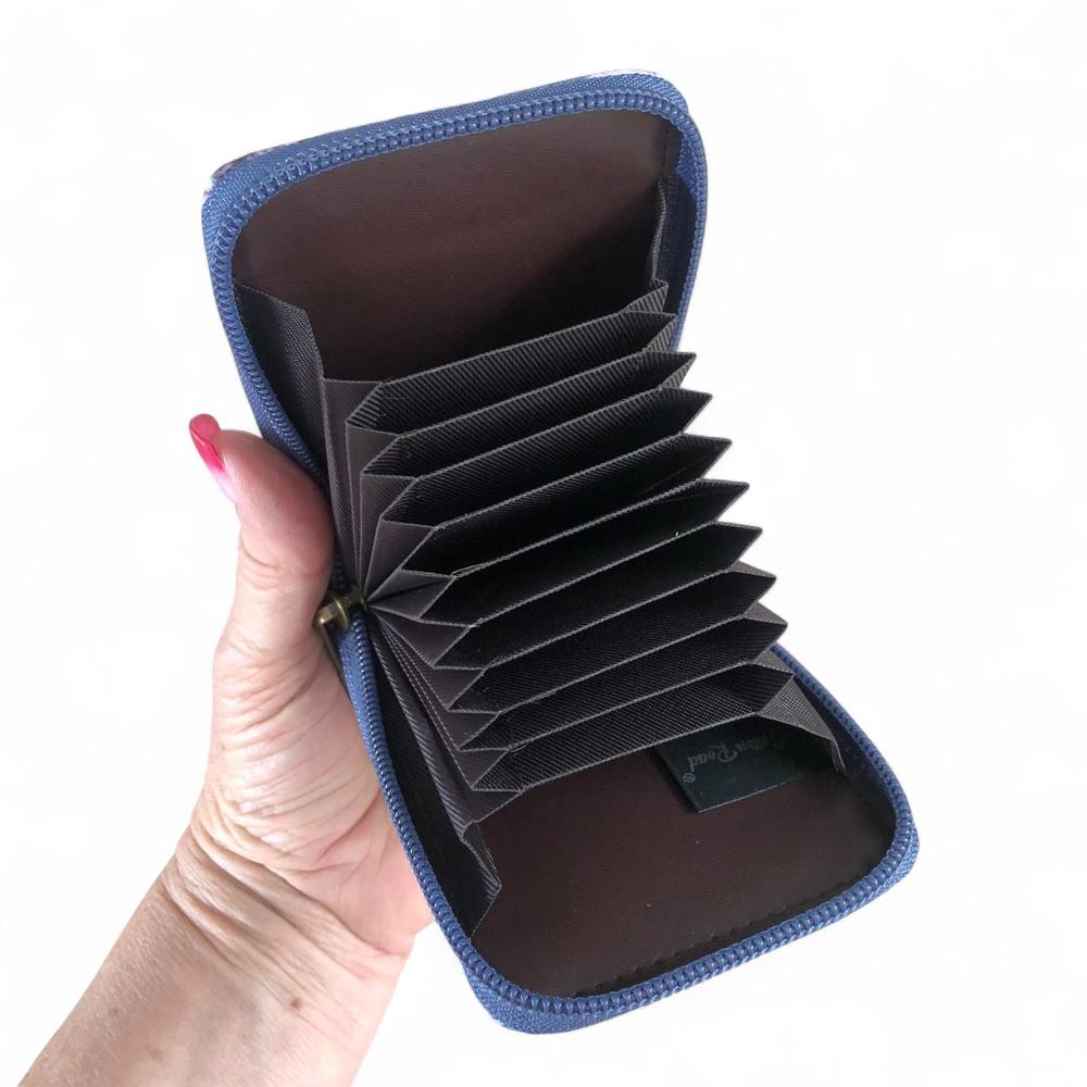 BLUE FLORAL PVC Cotton Road Card Holder