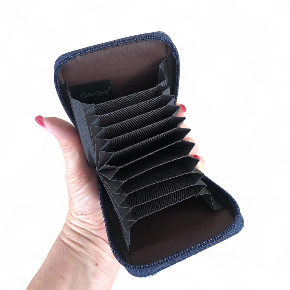 BLUE FLORAL PVC Cotton Road Card Holder