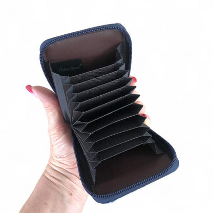 BLUE FLORAL PVC Cotton Road Card Holder