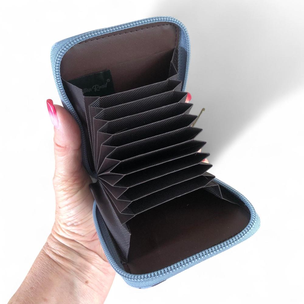 BLUE FLORAL PVC Cotton Road Card Holder