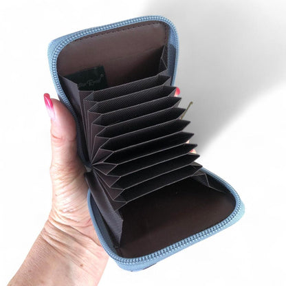 BLUE FLORAL PVC Cotton Road Card Holder