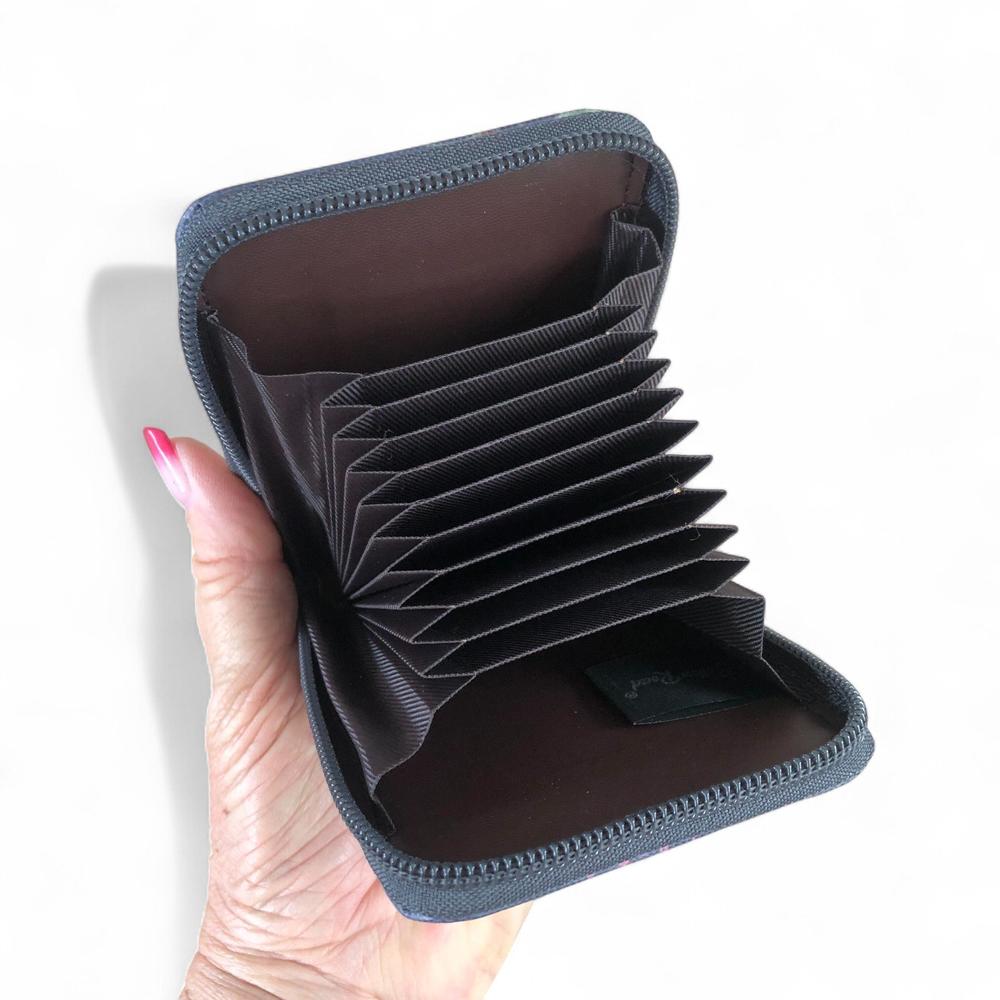 BLUE FLORAL PVC Cotton Road Card Holder