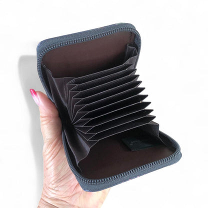 BLUE FLORAL PVC Cotton Road Card Holder