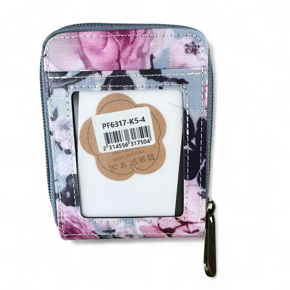 BLUE FLORAL PVC Cotton Road Card Holder