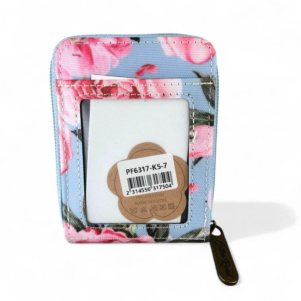BLUE FLORAL PVC Cotton Road Card Holder